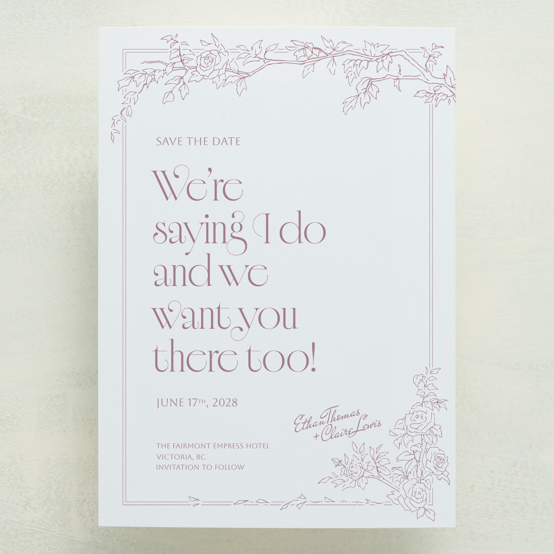 Rose Serenade Save The Date