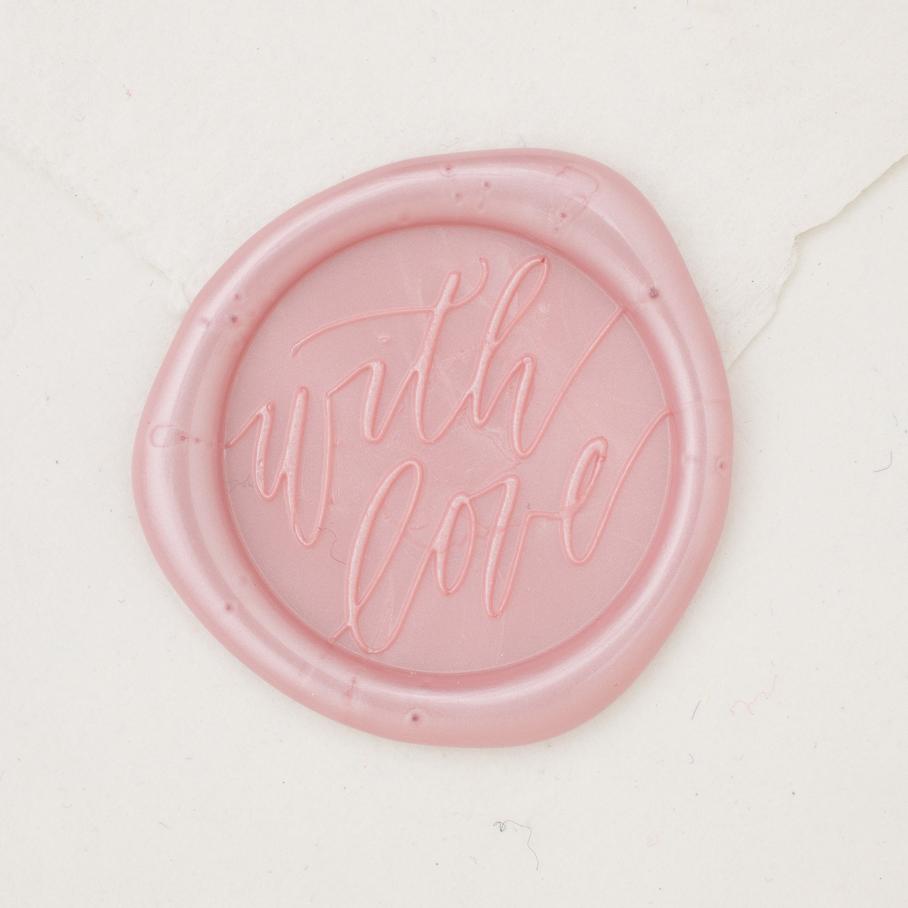 35 white wax seals - Oui-Love-heart-Merci