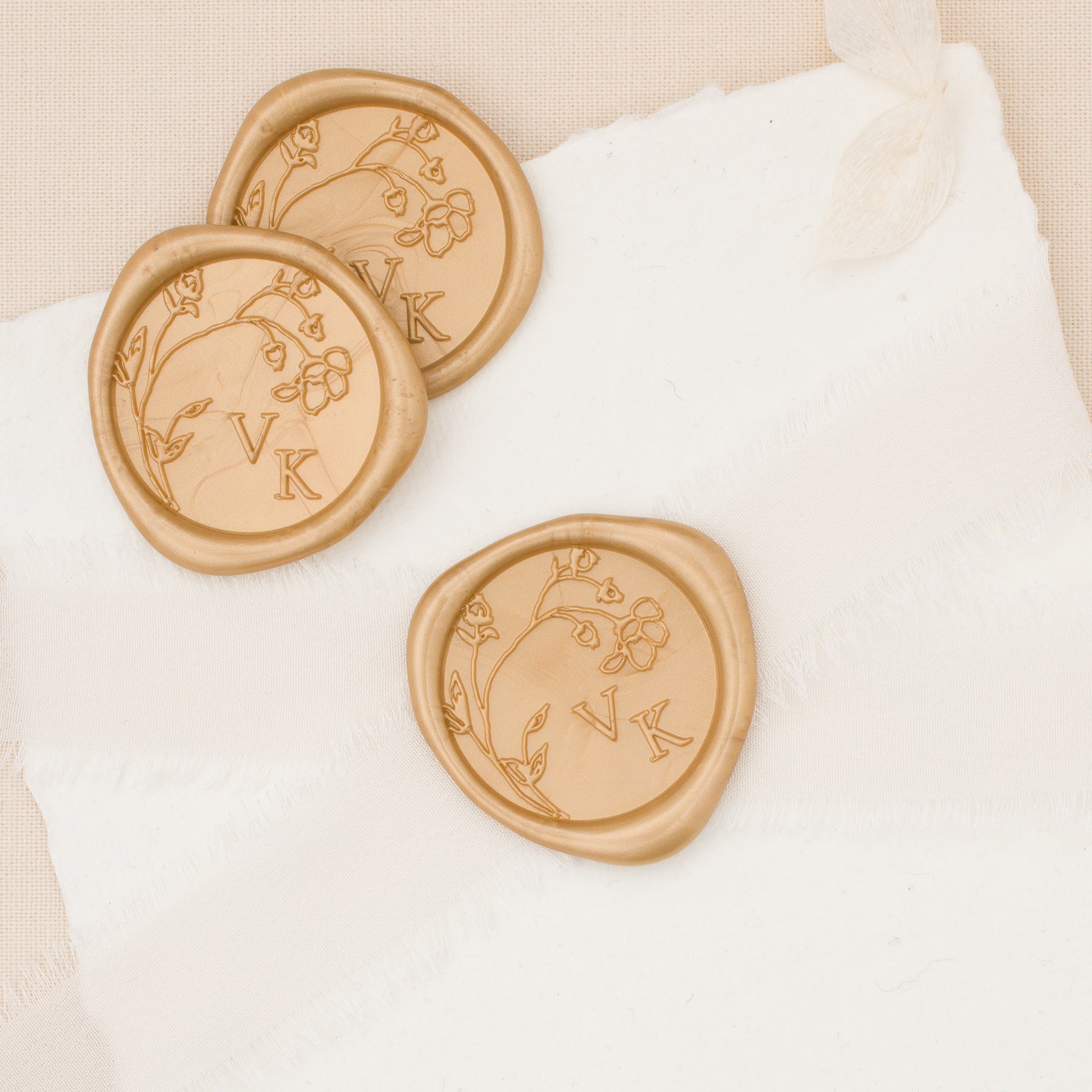 Lily of the valley oval wax seal stickers in dusty rose | Set of 10  Marketplace Wax Seals by undefined