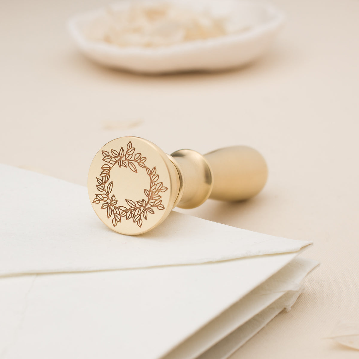 Salal Wreath Wax Stamp