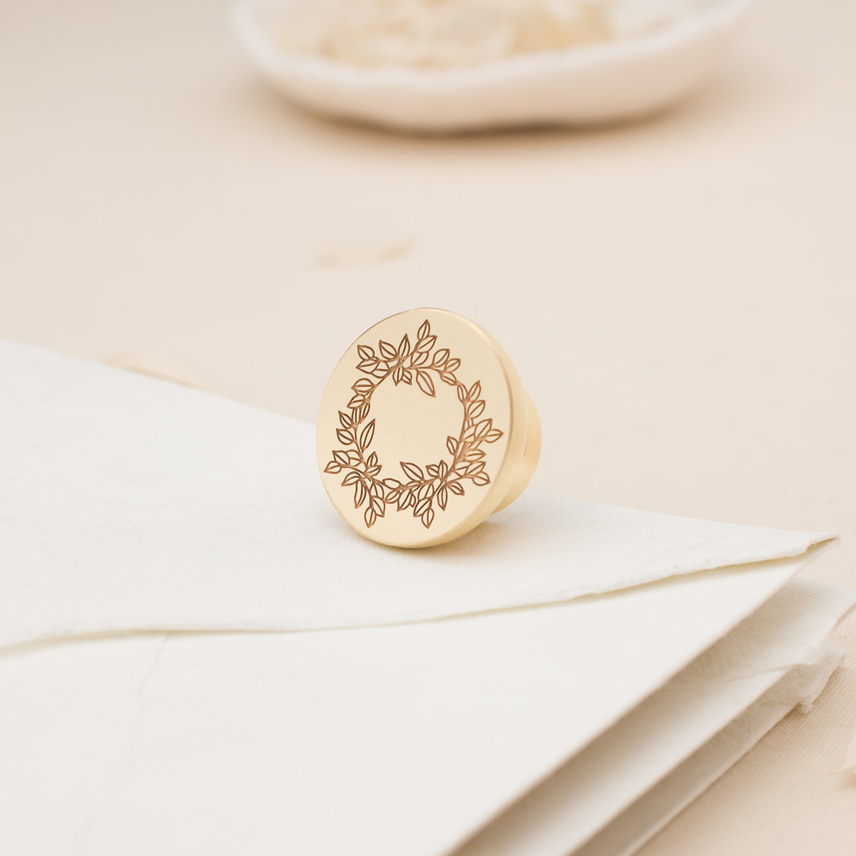 Salal Wreath Wax Stamp