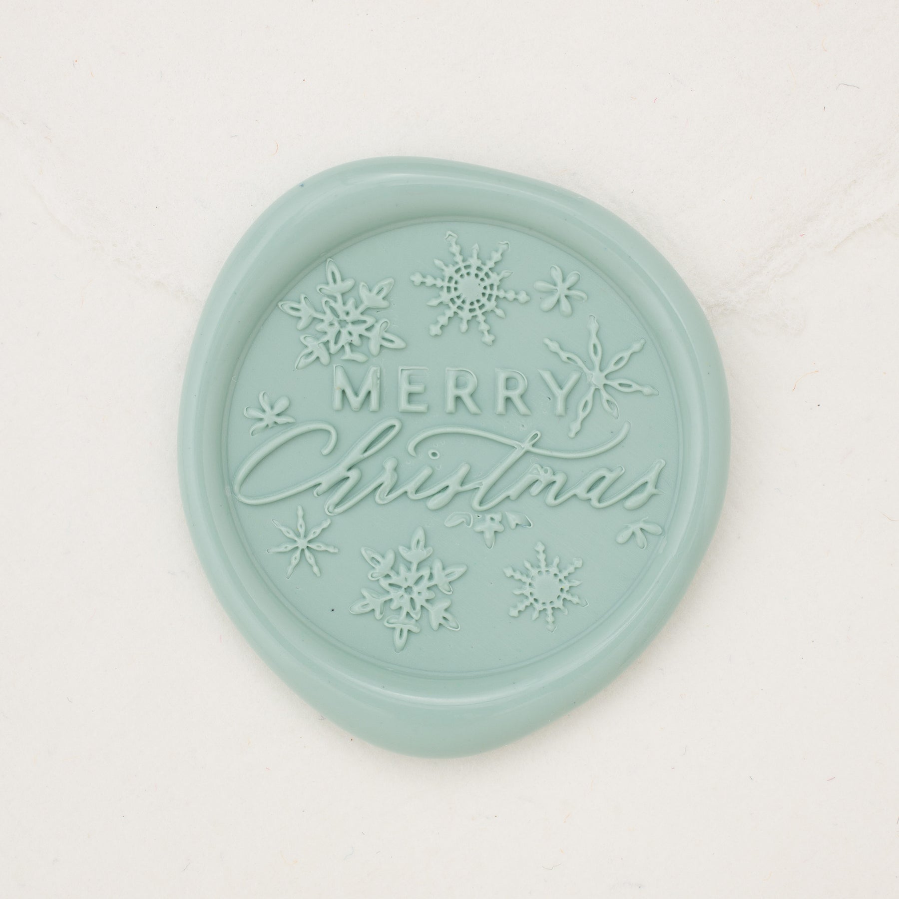 Merry Christmas Oval Wax Seal Stamp from the Sealed for Christmas Collection